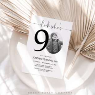 Invitation Regardez qui a 90 ans Photo 90th Birthday Invita