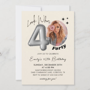 Invitation Regardez qui est 40 moderne 40e anniversaire Photo