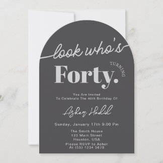 Invitation Regardez qui est 40 moderne simple 40e anniversair