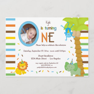 Invitation Regardez qui tourne - Thème animal fantasque