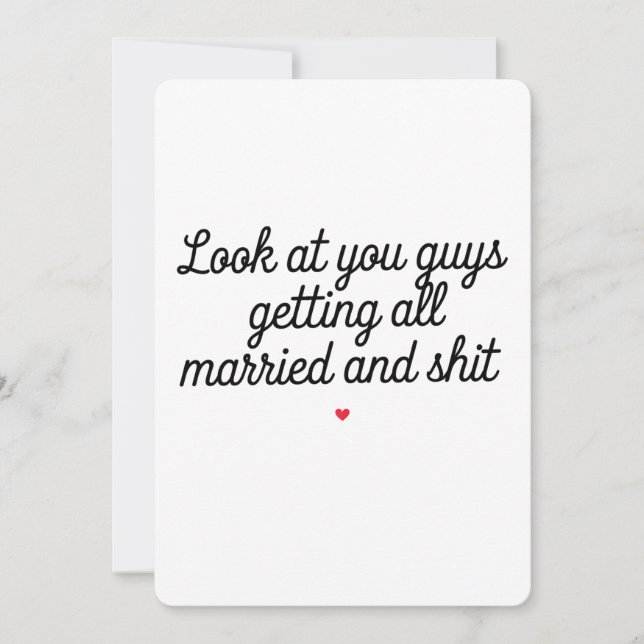 Invitation Regardez-vous les gars se marier et devenir drôles (Devant)
