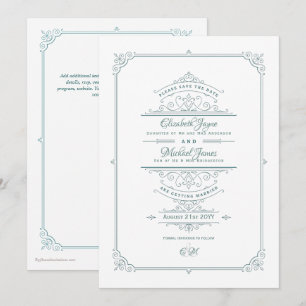 Invitation Regency Mariage Thématique Vintage Enregistrer La 