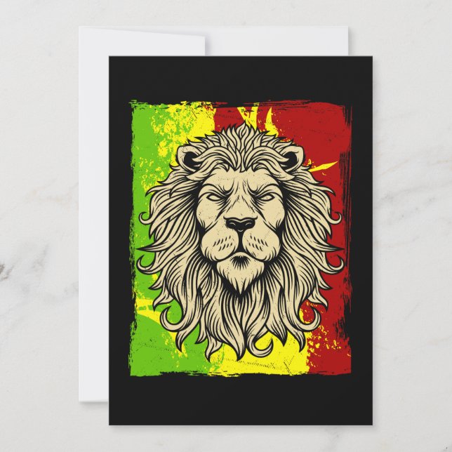 Invitation Reggae Jamaican Lion Rasta African (Devant)