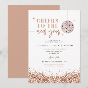 Invitation REGINA Rose Gold Disco New Year's Eve Party