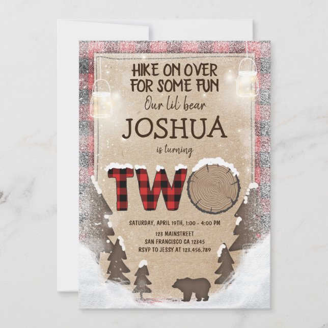 Invitation Région boisée d'invitation d'anniversaire de (Devant)