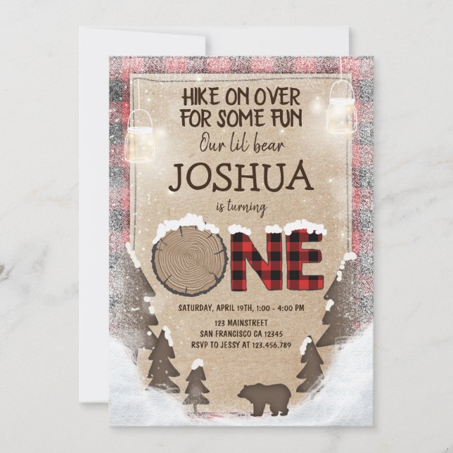 Invitation Région boisée d'invitation d'anniversaire de (Devant)