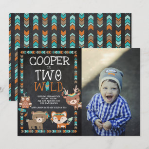 Invitation Région boisée tribale, DEUX sauvages