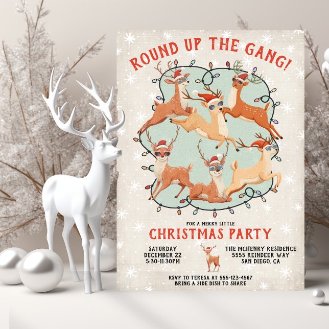 Invitation Reindee Noël adulte ou enfant fête de vacances (Créateur téléchargé)