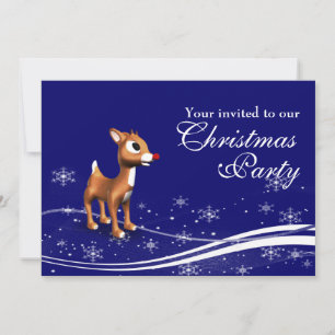 Invitation Reindeer de dessin et fête de Noël du Père Noël