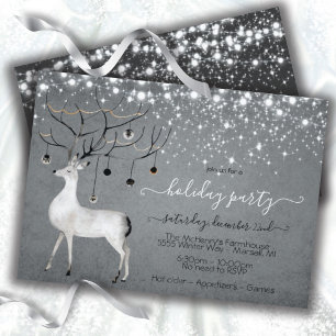 Invitation Reindeer Ornament scintillant lumières Noël fête I