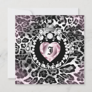 Invitation reine 311-Leopard-Tique du bonbon 16 à coeurs