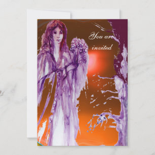 Invitation REINE GUINEVERE Imaginaire orange violet