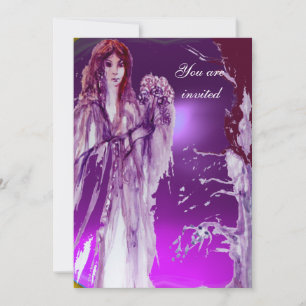 Invitation REINE GUINEVERE violet fuchsia rouge blanc