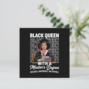 Invitation Reine Noire Diplômée Master Éduquée 