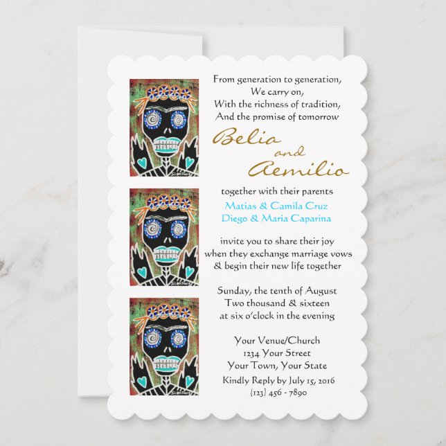 Invitation Reine Vaudou d'invitation de mariage Sucre Ange Cr (Devant)