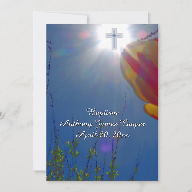 Invitation Rejoignez le Sky BABY BOY BAPTISM CHRISTENING (Devant)