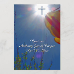 Invitation Rejoignez le Sky BABY BOY BAPTISM CHRISTENING