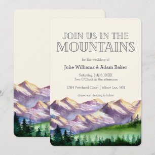 Invitation Rejoignez-nous dans les montagnes Mariage rustiq