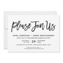 Rejoignez-nous Mariage de typographie de pinceau