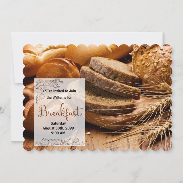Invitation Rejoignez-nous pour le petit déjeuner Pains frais (Devant)