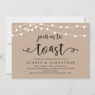 Invitation Rejoignez-nous pour trinquer, Rustic Kraft Rehears