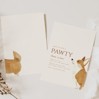 Invitation Rejoignez-nous pour un anniversaire de Pawty Corgi