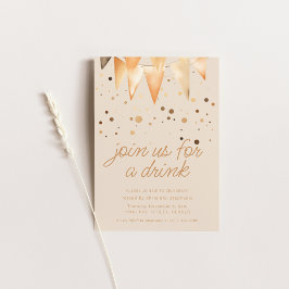 Invitation Rejoignez-Nous Pour Un Verre Beige Party Invitatio