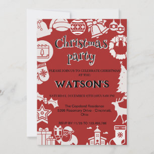 Invitation "Rejoignez-nous pour une fête de Noël Holly Jolly 