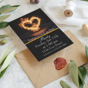 Invitation Rejoignez-nous pour une Flaming Fire Party !
