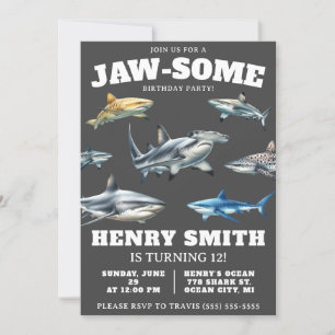 Invitation Rejoignez-nous pour une soirée Jaw-some ! Annivers