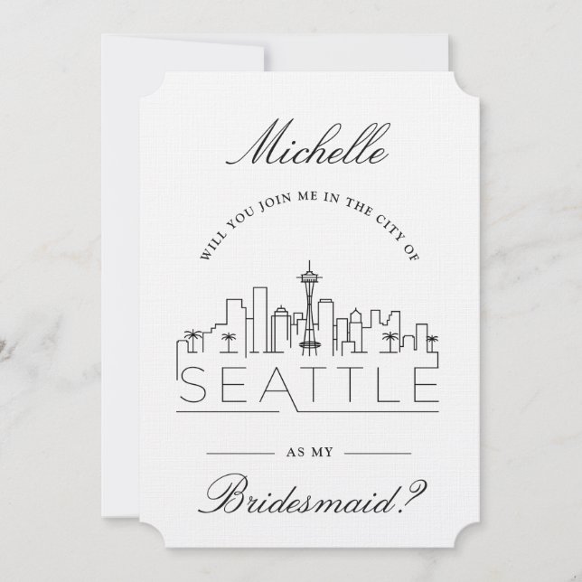 Invitation Rejoins-moi à Seattle | Demande de fête de mariage (Devant)