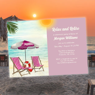 Invitation Relax et Retire Chaise de plage Tropical Retraite