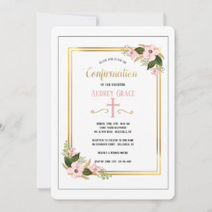 Invitation religieuse avec décoration de cornouill