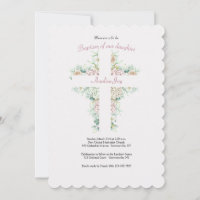 Invitation religieuse croisée florale