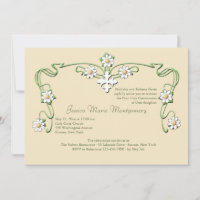 Invitation religieuse Cross and Garland