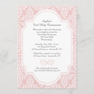 Invitation religieuse de vrille rose