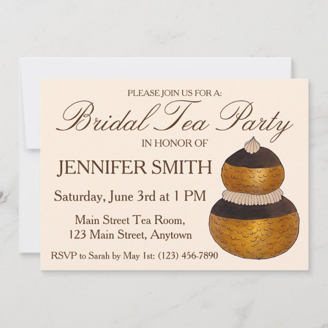 Invitation Religieuse French Choux Pâtisserie Party Thé à l'h (Devant)