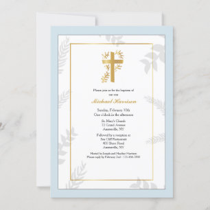Invitation religieuse Gold Cross
