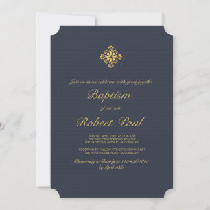 Invitation religieuse Gold Cross