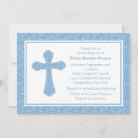 Invitation religieuse Paisley Blue