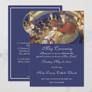 Invitation Religieux Mai Crowning Mary Fête des mères