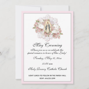 Invitation Religieux Mai Crowning Vierge Marie Fête des mères