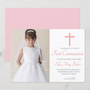 Invitation Religion moderne et élégante de la Première Commun