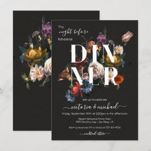Invitation Rembrandt Floral Dark & Moody Reply Dinner