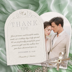 Invitation Remerciement de mariage à l'arc en relief aveugle