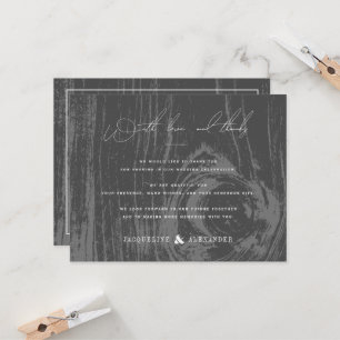 Invitation Remerciement de mariage d'hiver en bois rustique n