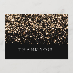 Invitation Remerciement de Mariage Gold Midnight Glam