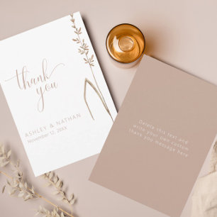 Invitation Remerciement de mariage Minimaliste Tige d'Herbe T