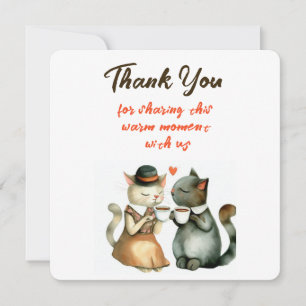 Invitation Remerciement de mariage pour un couple de chats mi