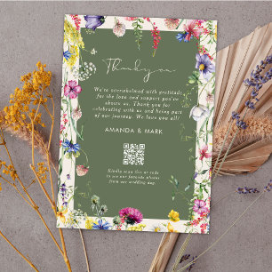 Invitation Remerciement de mariage printanier boho chic aux f